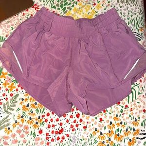 light purple Lululemon hotty hot shorts